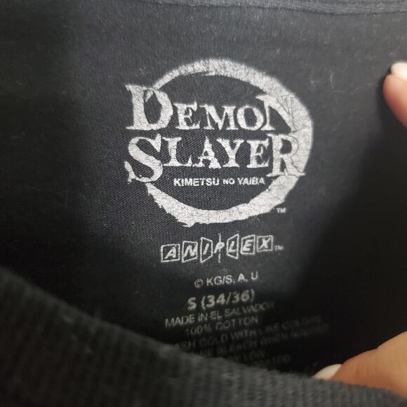Demon Slayer Black T-Shirt Men's Small 100% Cotton Short Sleeve Anime Fan Merch - Picture 6 of 10